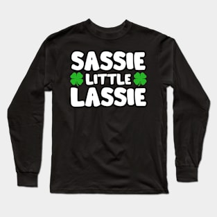 Sassie Little Lassie St Patrick's Day Shamrock Long Sleeve T-Shirt